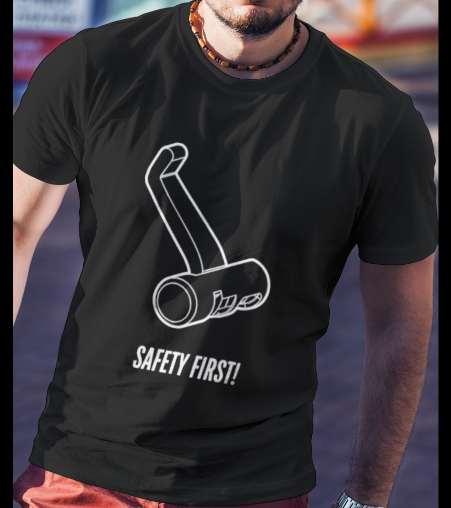 Safety First Bike Lock Sketch T-Shirt