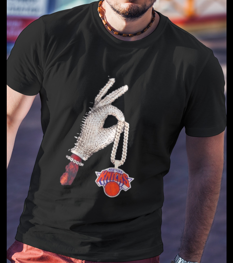 Jalen Brunson New York Knicks Diamond Chain Glove Drake Iceman NBA Basketball T-Shirt