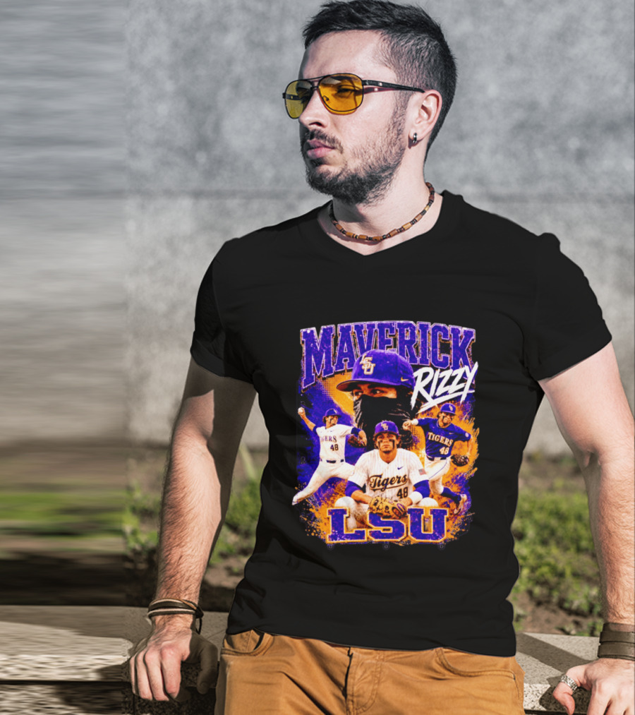 LSU Tigers Maverick Rizy Baseball Player Number 48 T-Shirt