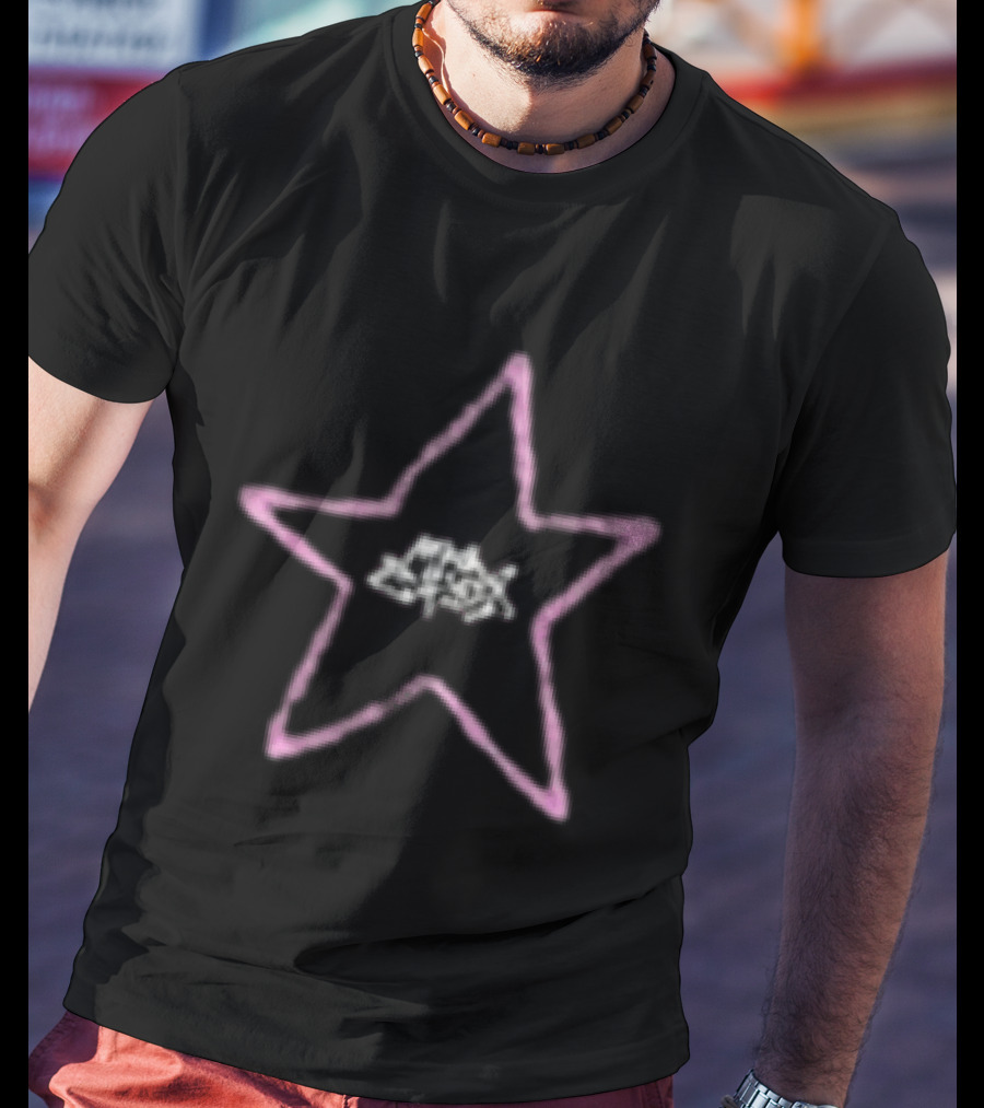Max Styler Star Pink Outline Text In Center T-Shirt