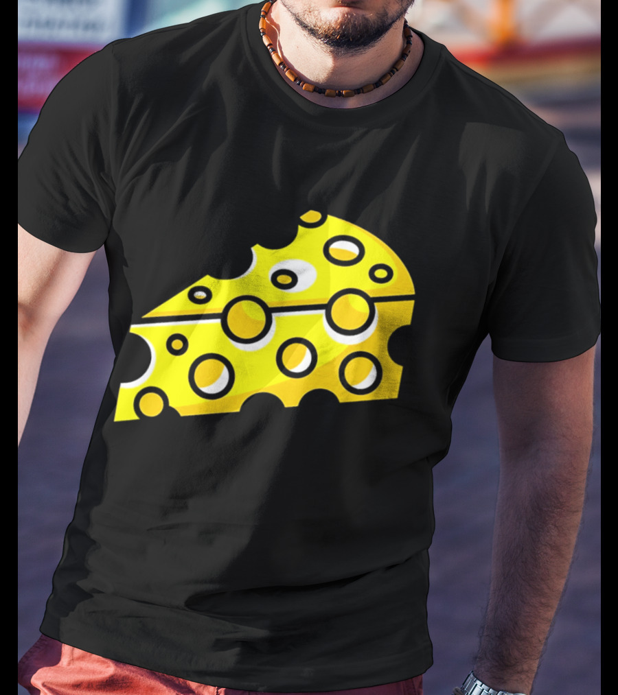 Swiss Cheese Hole Yellow Food Slice Dairy Snack Culinary T-Shirt