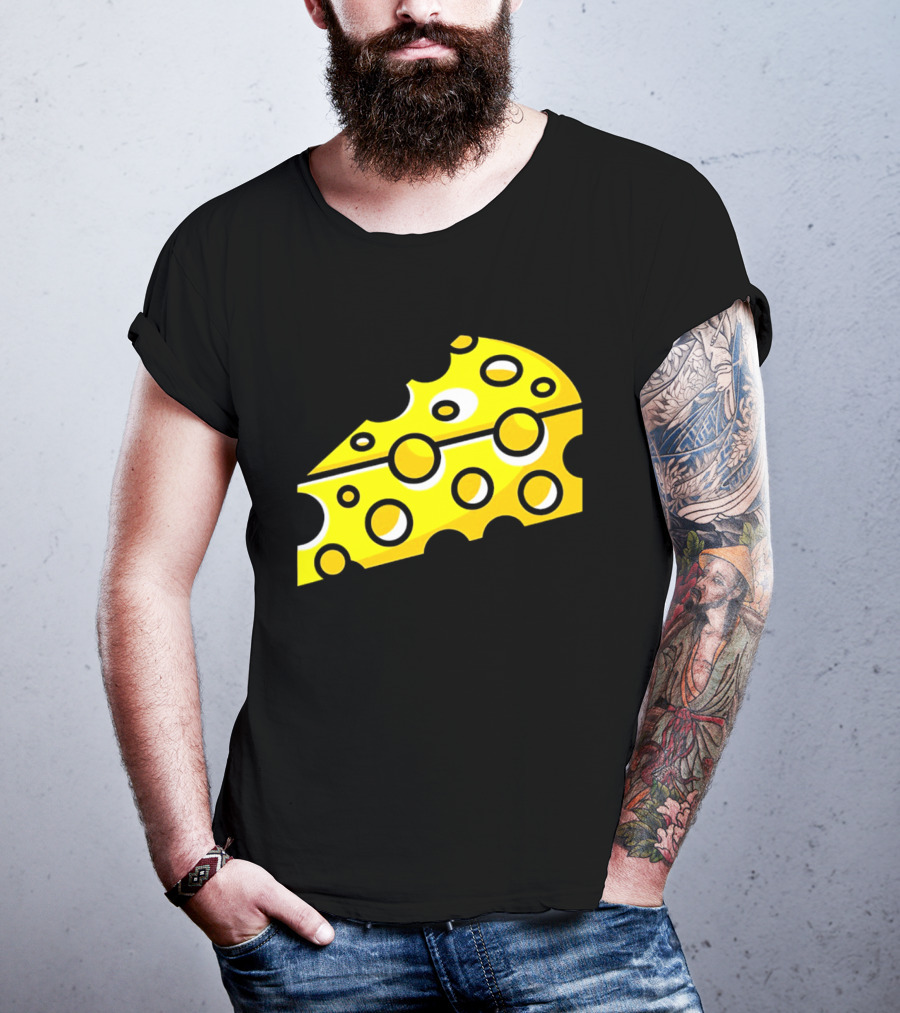 Swiss Cheese Hole Yellow Food Slice Dairy Snack Culinary T-Shirt