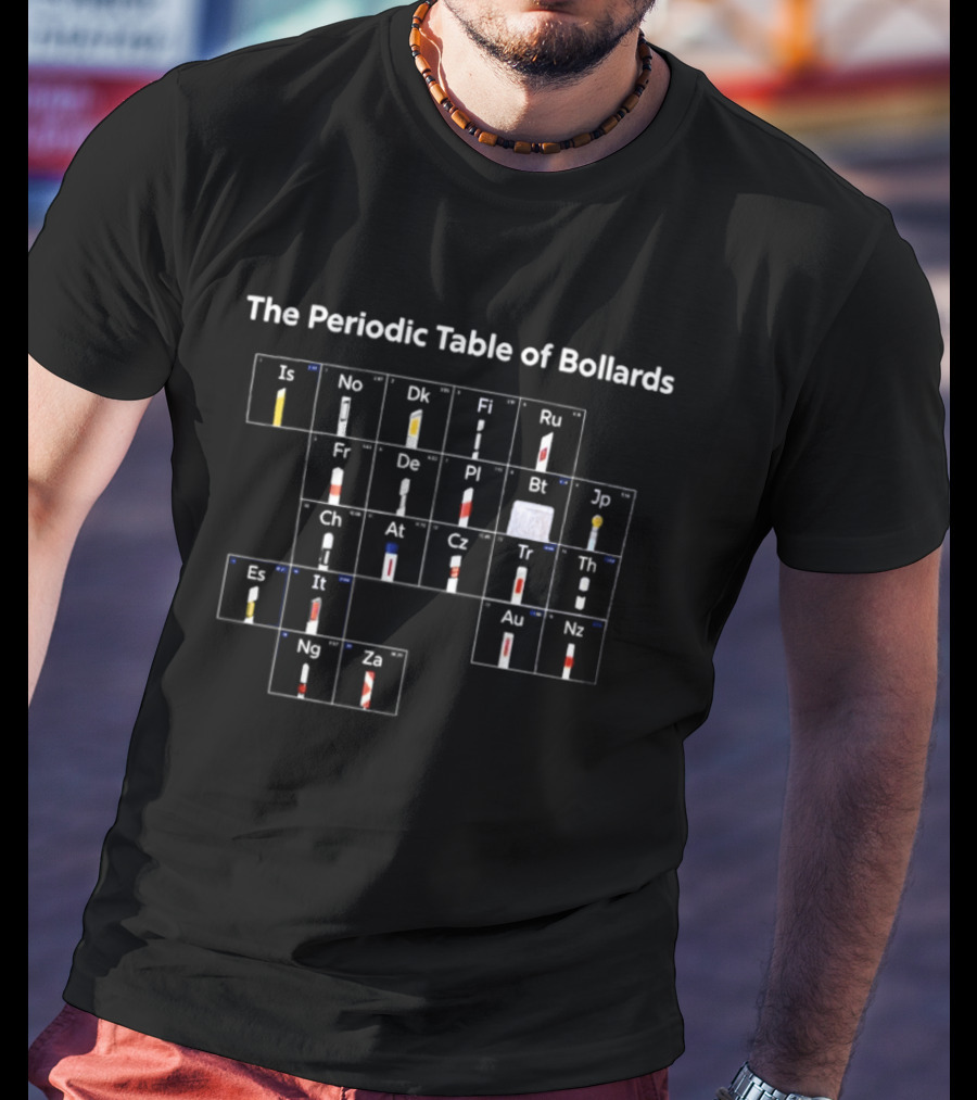 The Periodic Table Of Bollards Funny Science Parody Chart T-Shirt