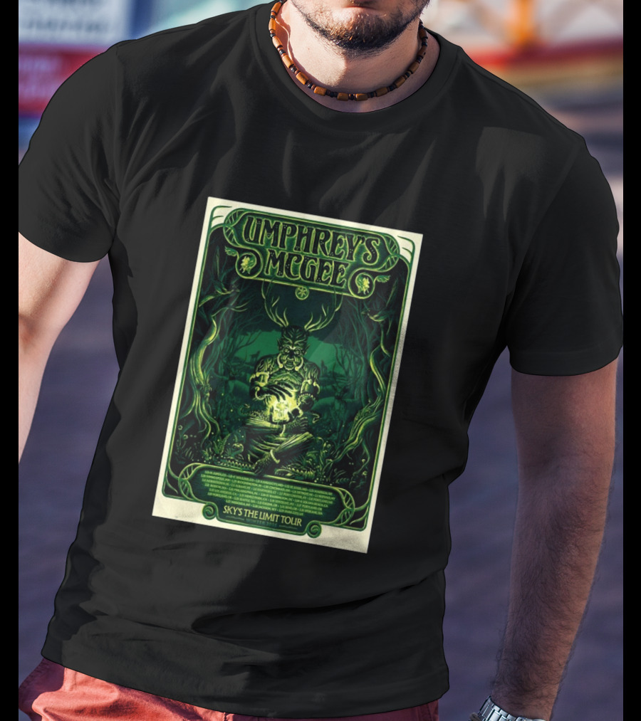 Umphrey's McGee Sky's The Limit Winter Tour 2026 Forest Creature Green T-Shirt
