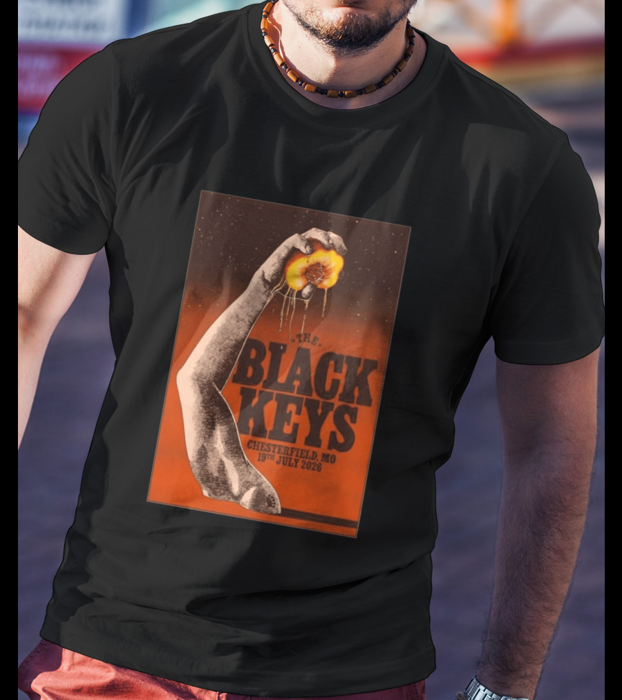The Black Keys Chesterfield MO 19th July 2026 Hand Peach T-Shirt