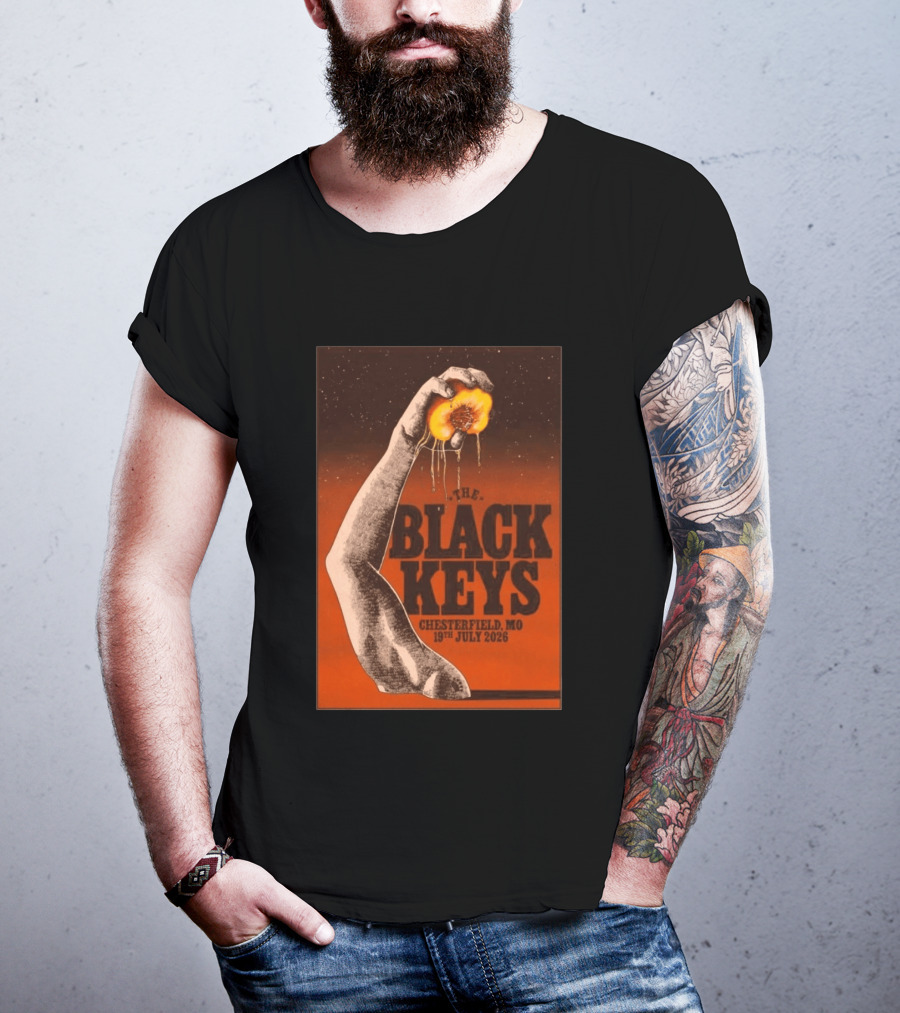 The Black Keys Chesterfield MO 19th July 2026 Hand Peach T-Shirt