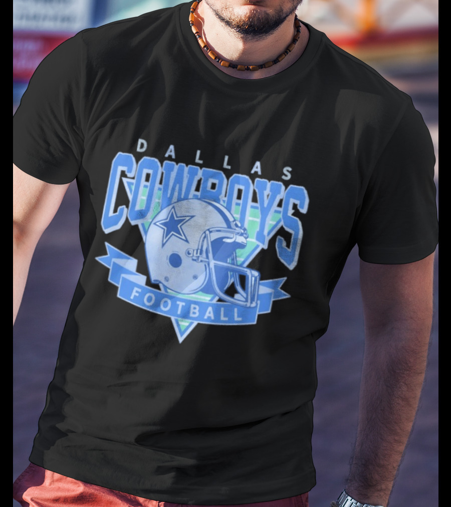 Dallas Cowboys Helmet Football Team Sports Apparel Blue Fan Gear T-Shirt
