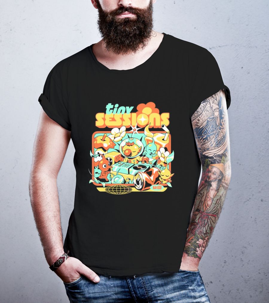 Tiny Sessions Robot DJ And Dancing Creatures T-Shirt