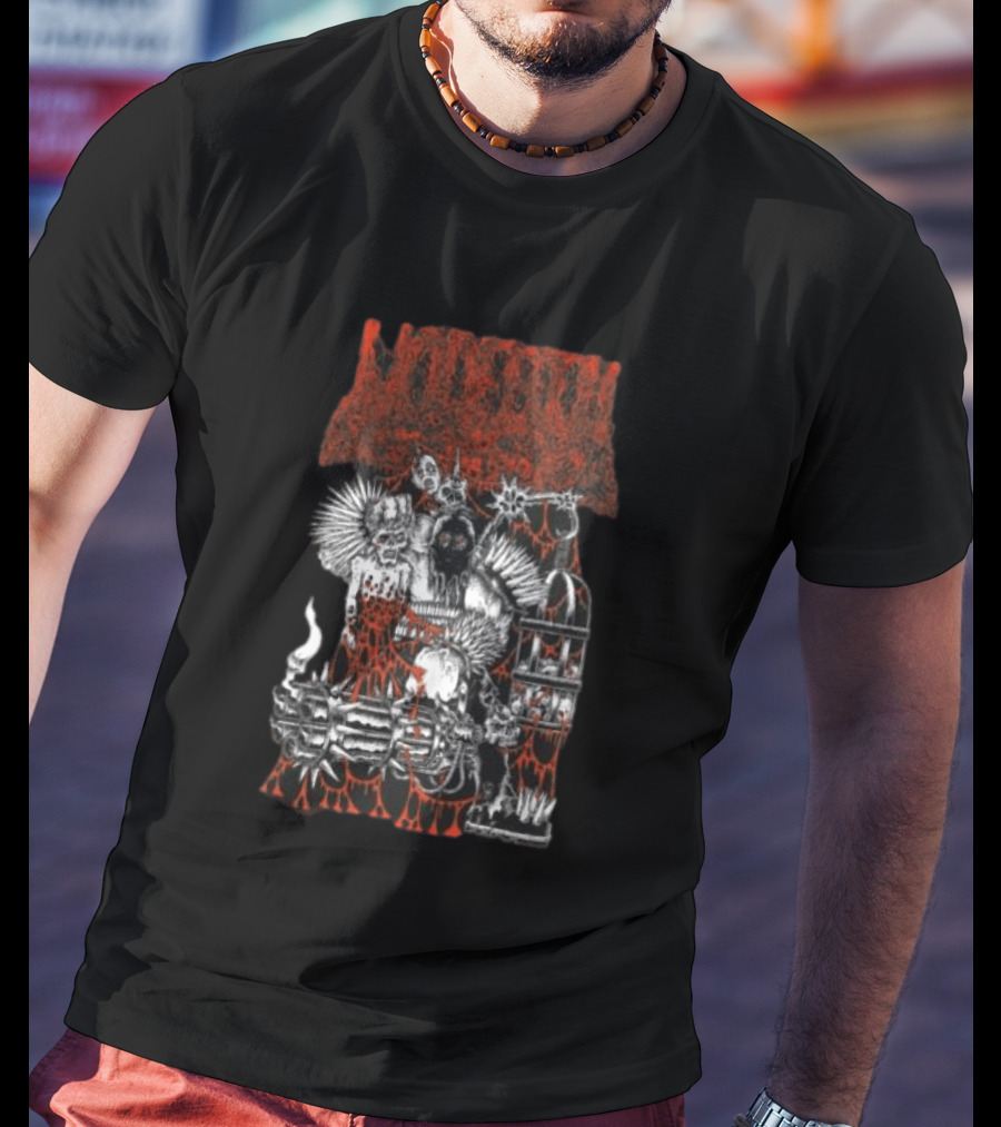 Undeath Metal Shop Grim Zombie Horror Red Black T-Shirt