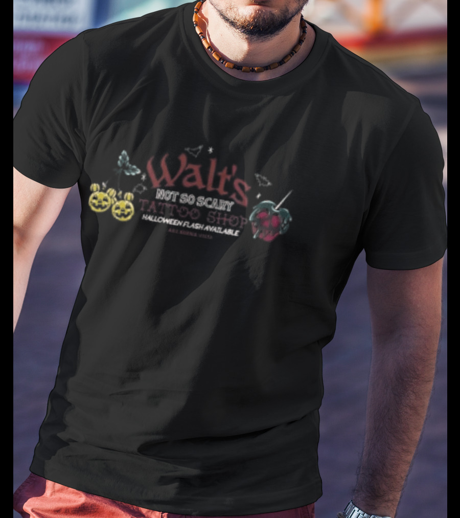 Walt's Halloween Tattoo Shop Variant With Butterflies And Poisoned Apple T-Shirt