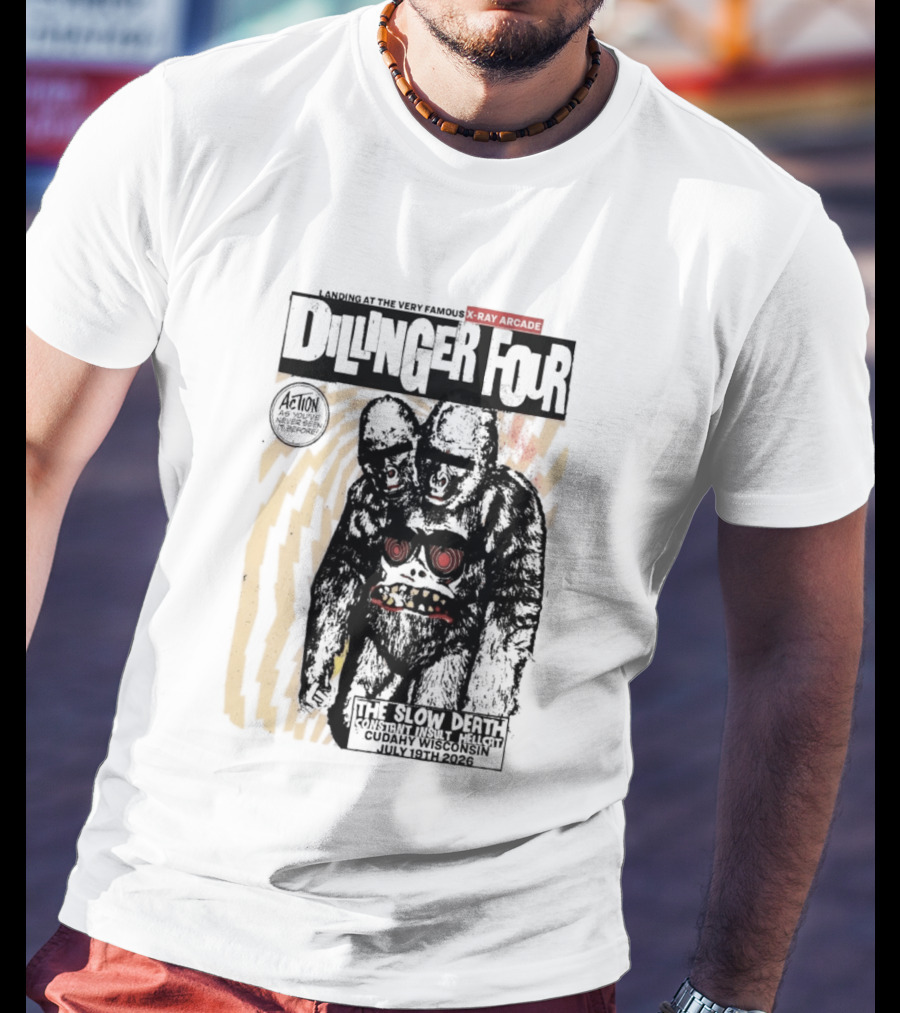Dillinger Four X Ray Arcade The Slow Death 07 19 2026 Cudahy WI T-Shirt