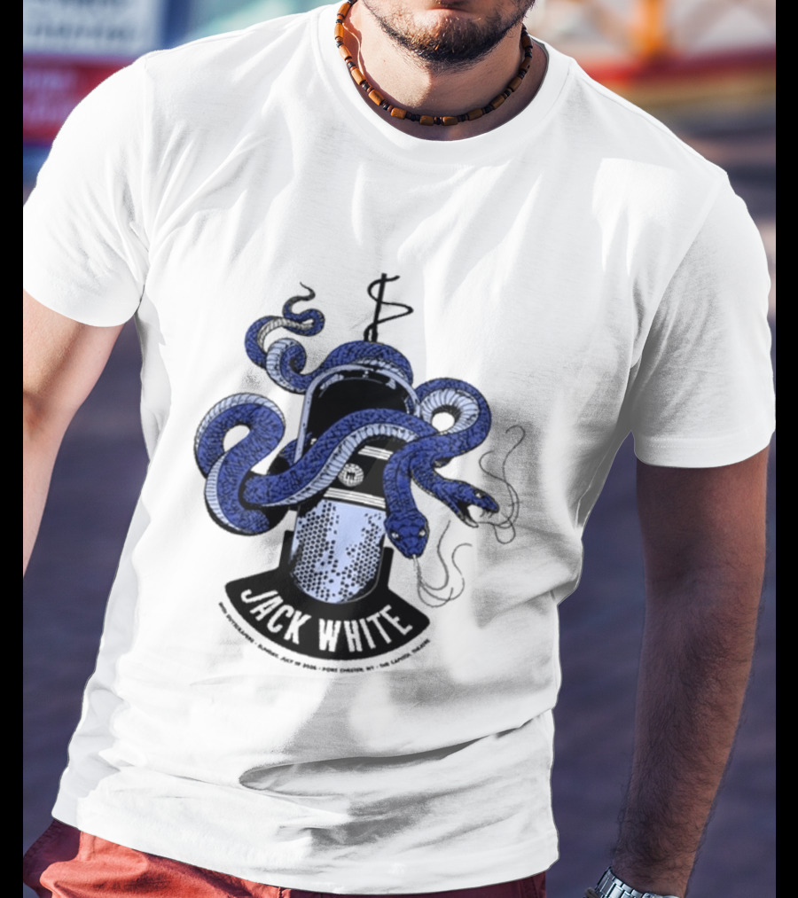 Jack White Chester New York 2026 Event Snake Wrapped Microphone T-Shirt