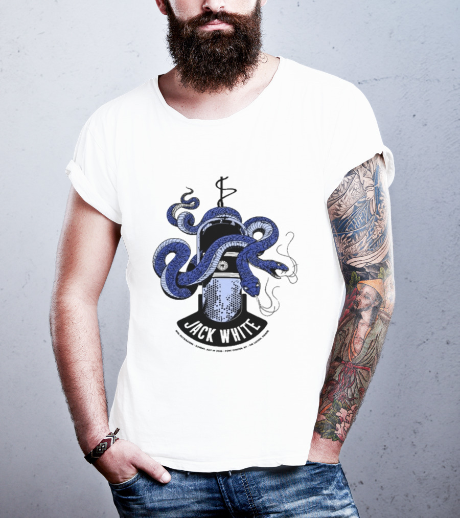 Jack White Chester New York 2026 Event Snake Wrapped Microphone T-Shirt