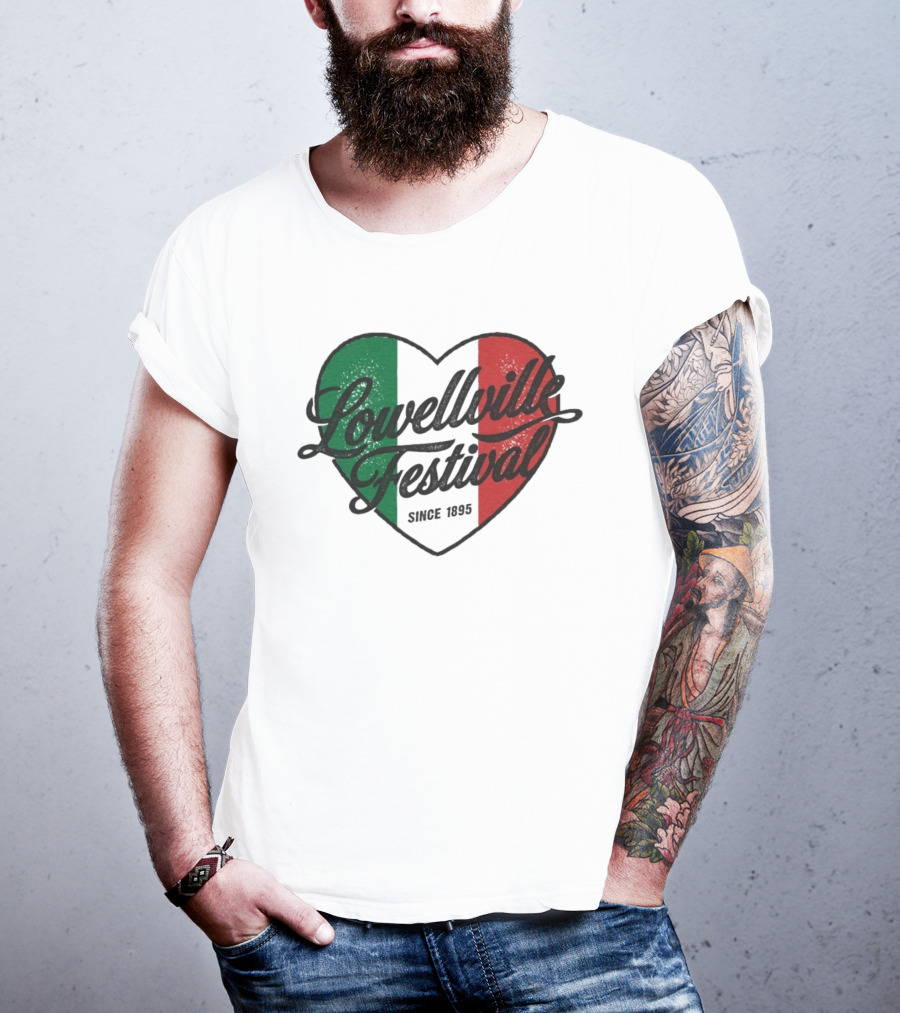 Lowellville Festival Heart Italian Colors Since 1895 T-Shirt