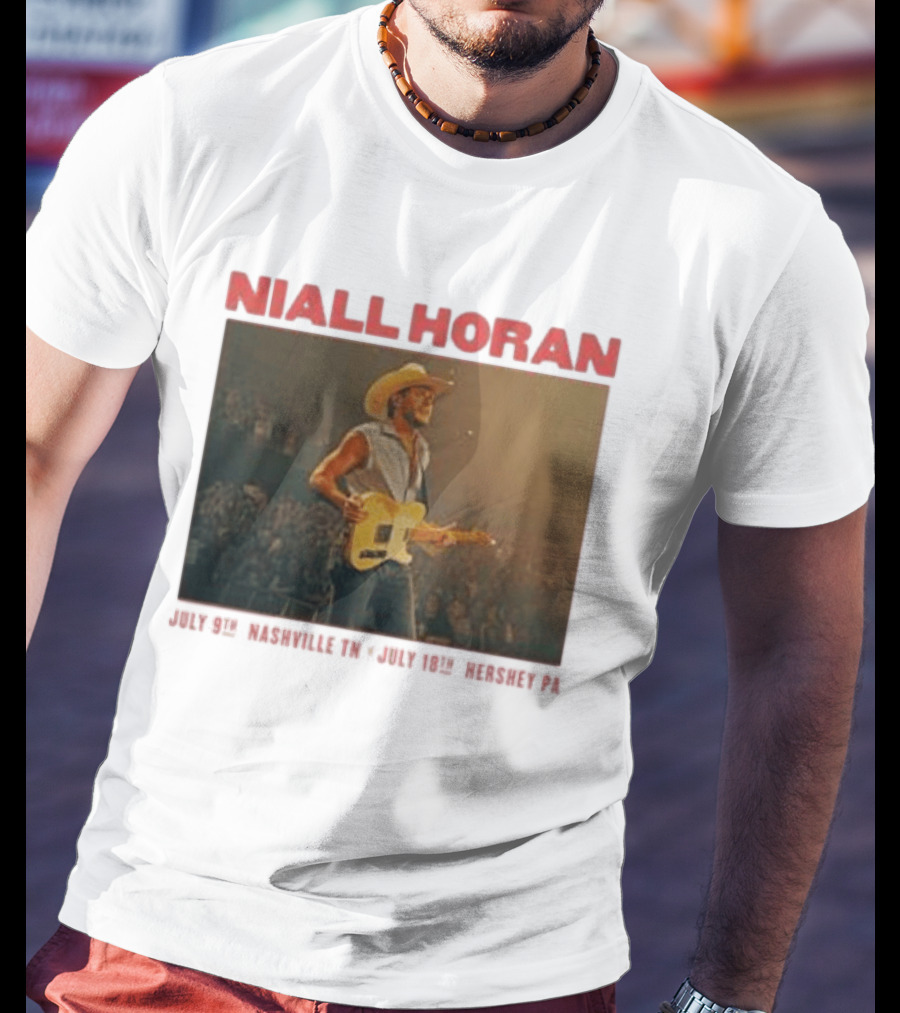 Niall Horan Live Performance Cowboy Hat Guitar Dallas Texas Event T-Shirt