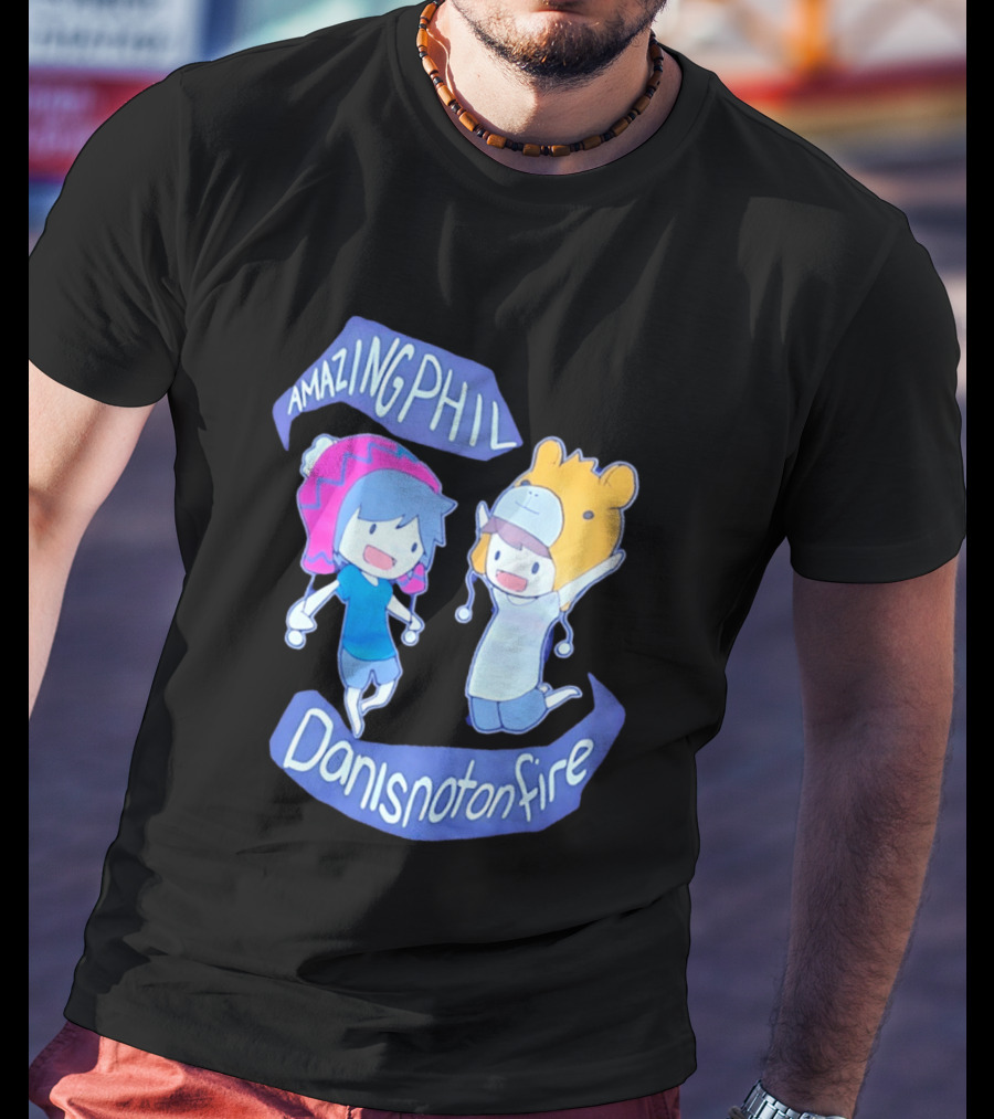 AmazingPhil Danisnotonfire Cartoon Characters In Cute Animal Hats T-Shirt