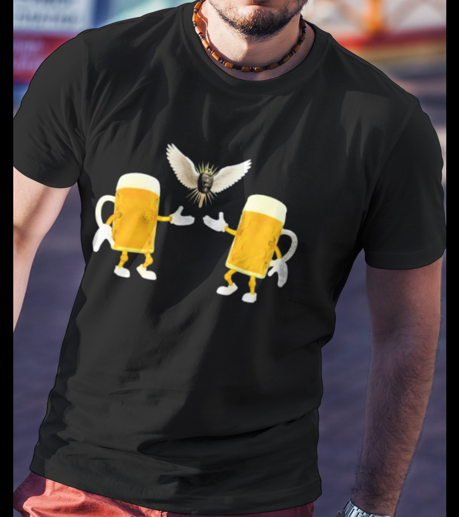 Beers And Car Keys Angel Meme With Winged Creature And Beer S T-Shirt