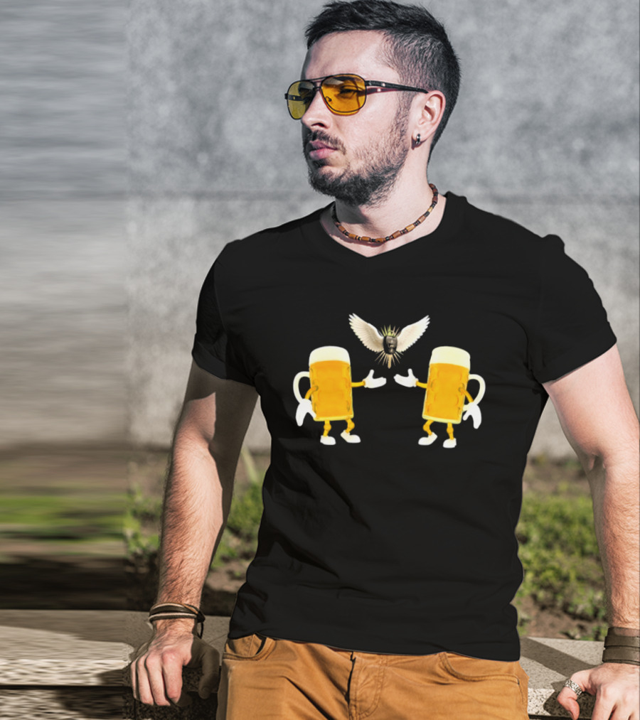 Beers And Car Keys Angel Meme With Winged Creature And Beer S T-Shirt