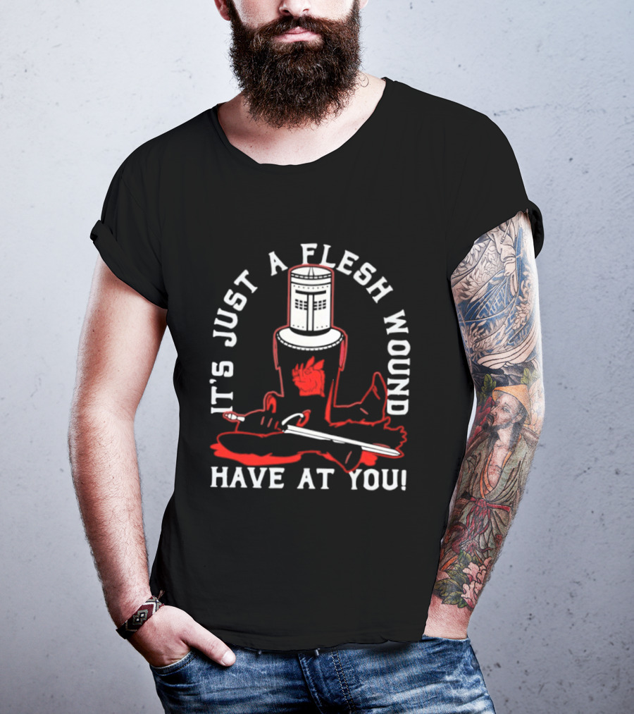 It's Just A Flesh Wound Have At You Monty Python Black Knight T-Shirt