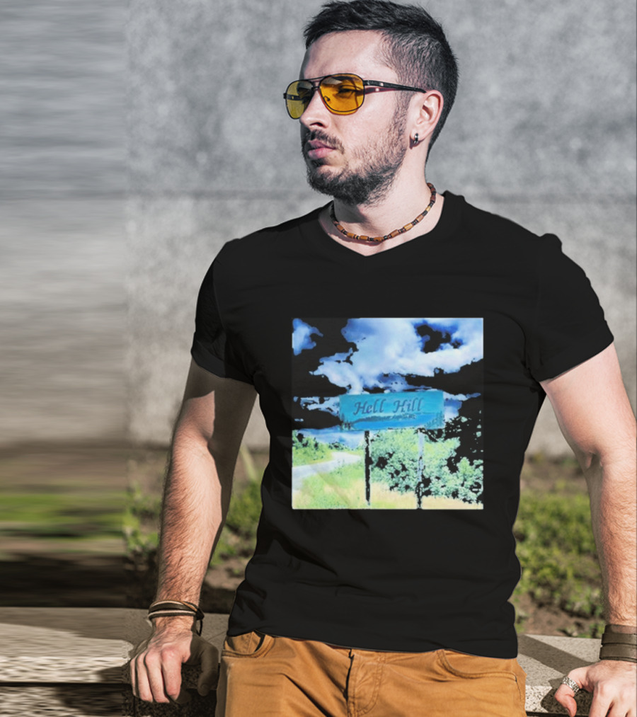 Elita Harkov Hell Hill Scenic Road Sign T-Shirt