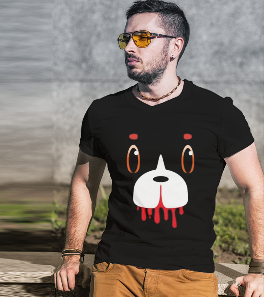 Final Space Mooncake Face Cartoon Character Dripping Red T-Shirt