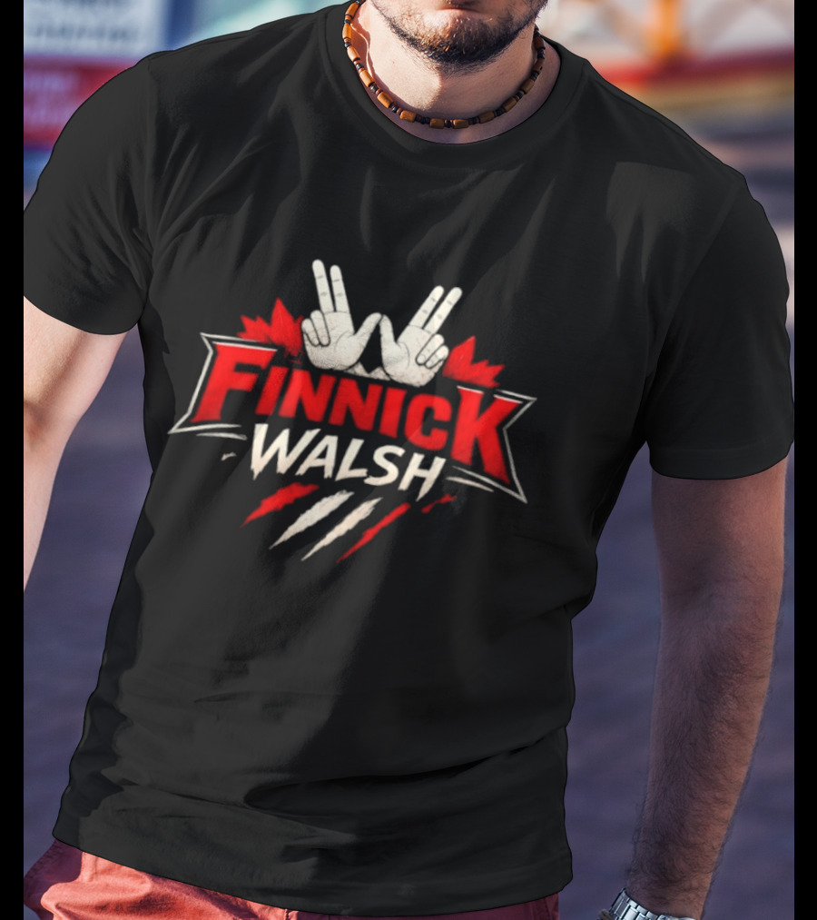 Finnick Walsh Victory Sign Claw Mark Maple Leafs T-Shirt