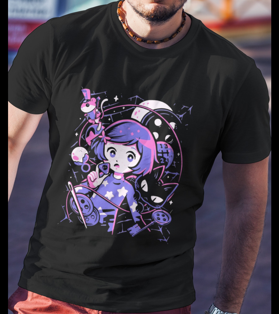 PixelEyeBat Moonlit Adventure Secret Portal Fantasy T-Shirt