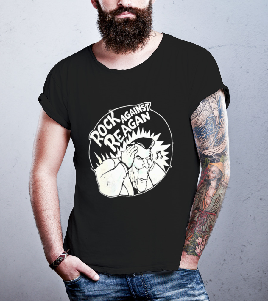 Rock Against Reagan Punk Protest 80s Political Movement T-Shirt