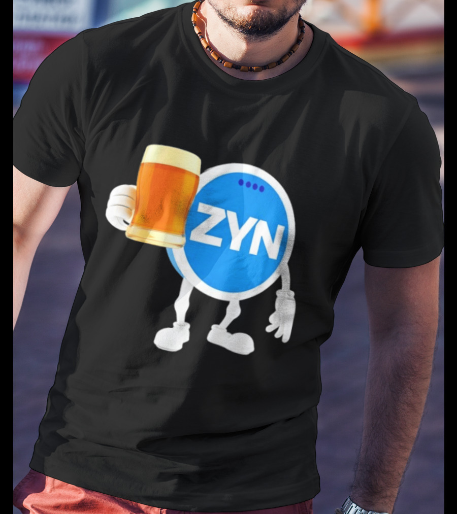 ZYN Snus Beer Character Holding T-Shirt