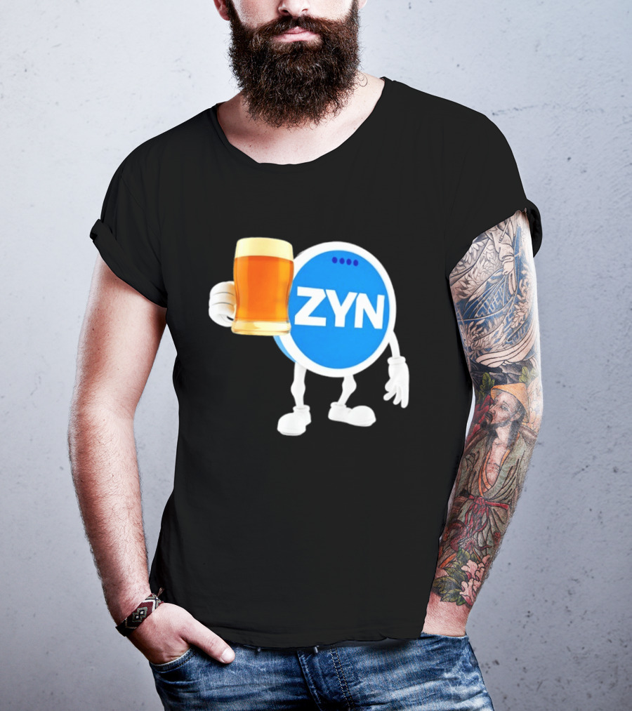 ZYN Snus Beer Character Holding T-Shirt