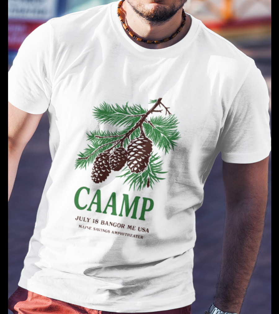 Caamp July 18 Bangor Maine USA Maine Savings Ampitheater Pinecones T-Shirt