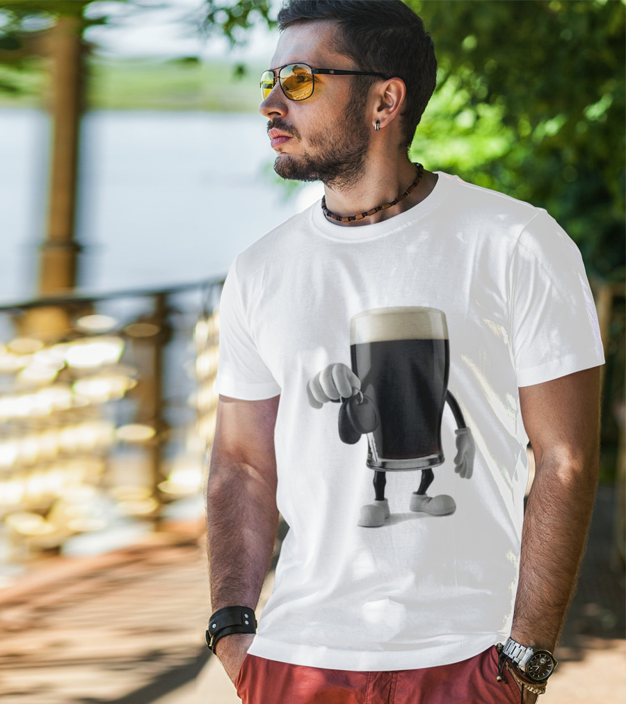 Guinness Beer Pint Holding Car Keys T-Shirt