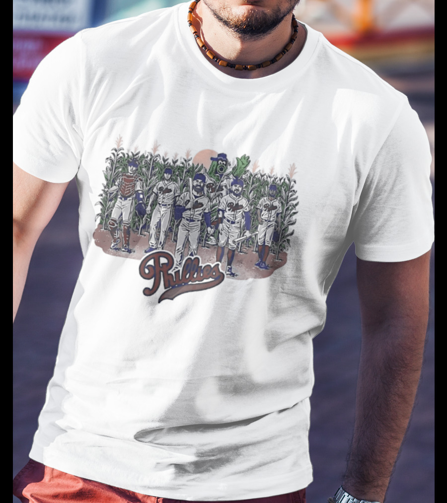 Philadelphia Phillies Retro Baseball Field Dreams Cornfield Players T-Shirt