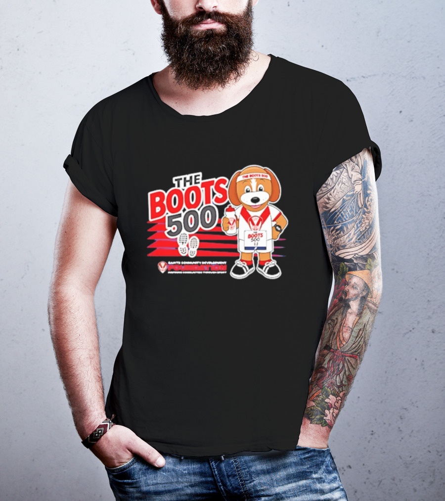 The Boots 500 Saints Community Development Foundation Adventures T-Shirt