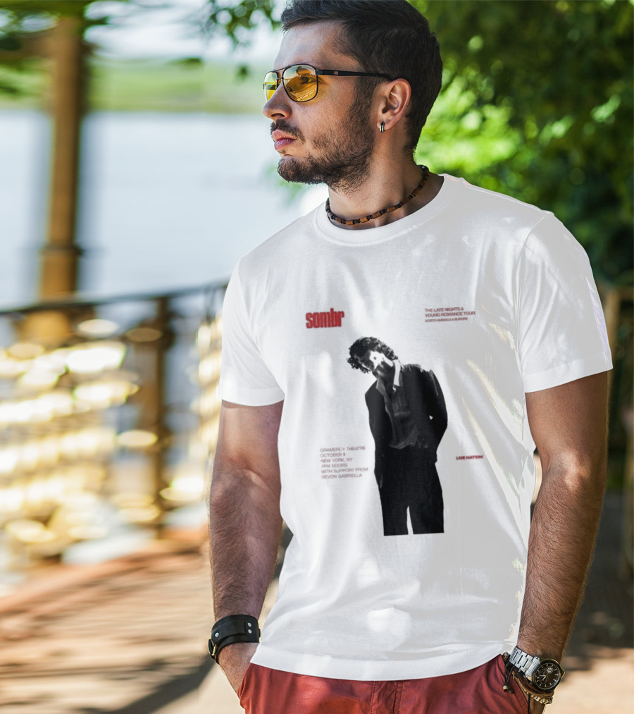 Sombr The Late Nights And Young Romance Tour Dates 2025 North America And Europe T-Shirt