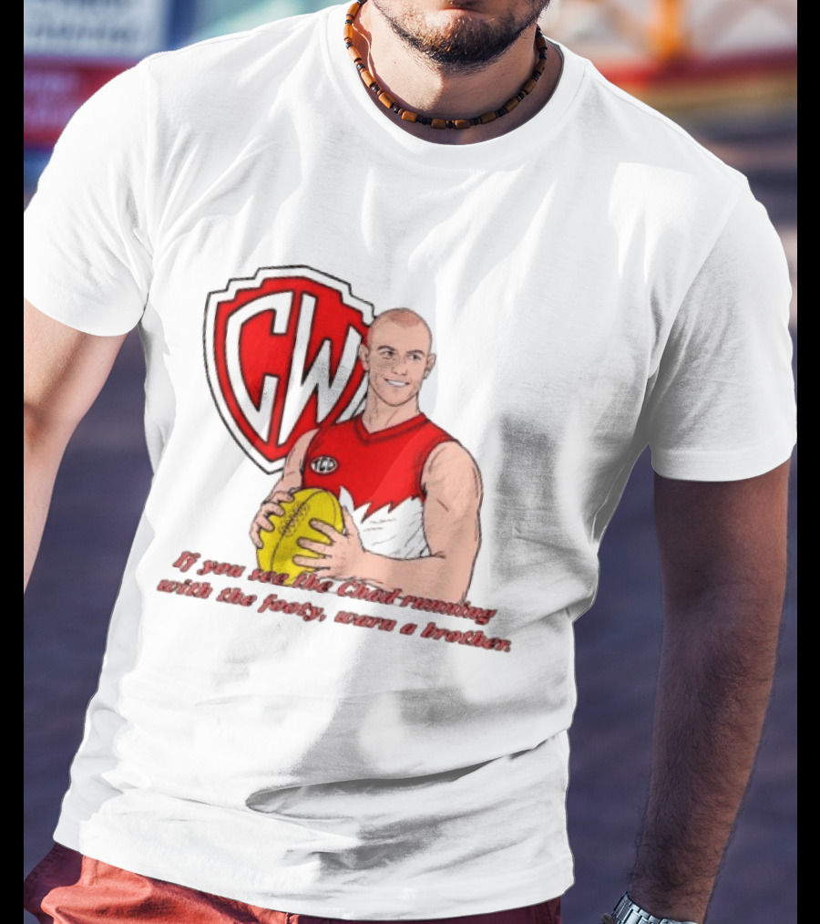 The Chad Running Footy Warn A Brother CW AFL T-Shirt