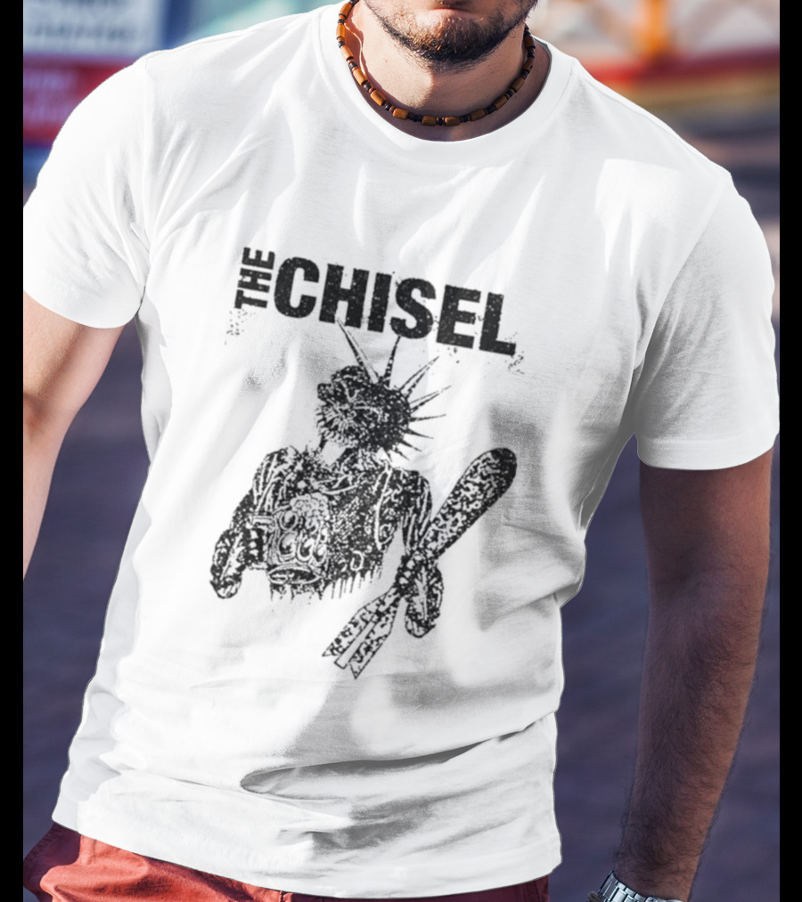 The Chisel Skeleton Statue Liberty Punk T-Shirt