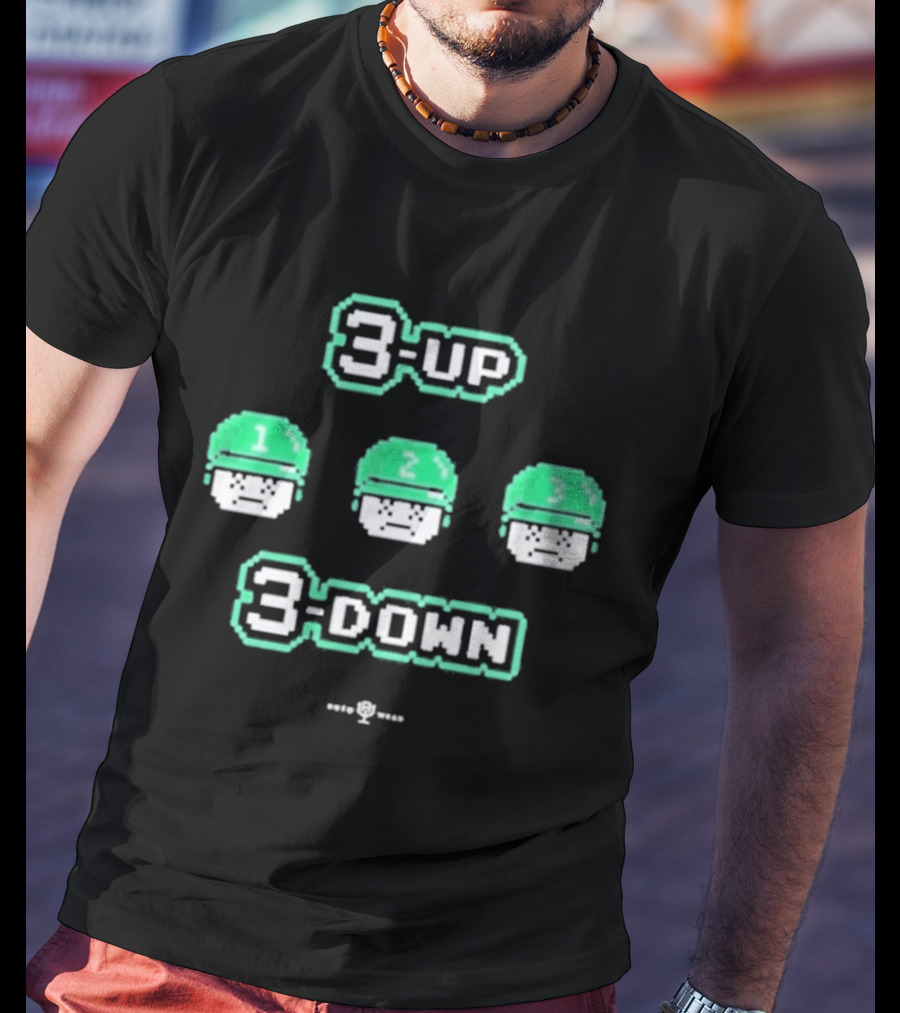 3 Up 3 Down 8 Bit Style Retro Gaming T-Shirt