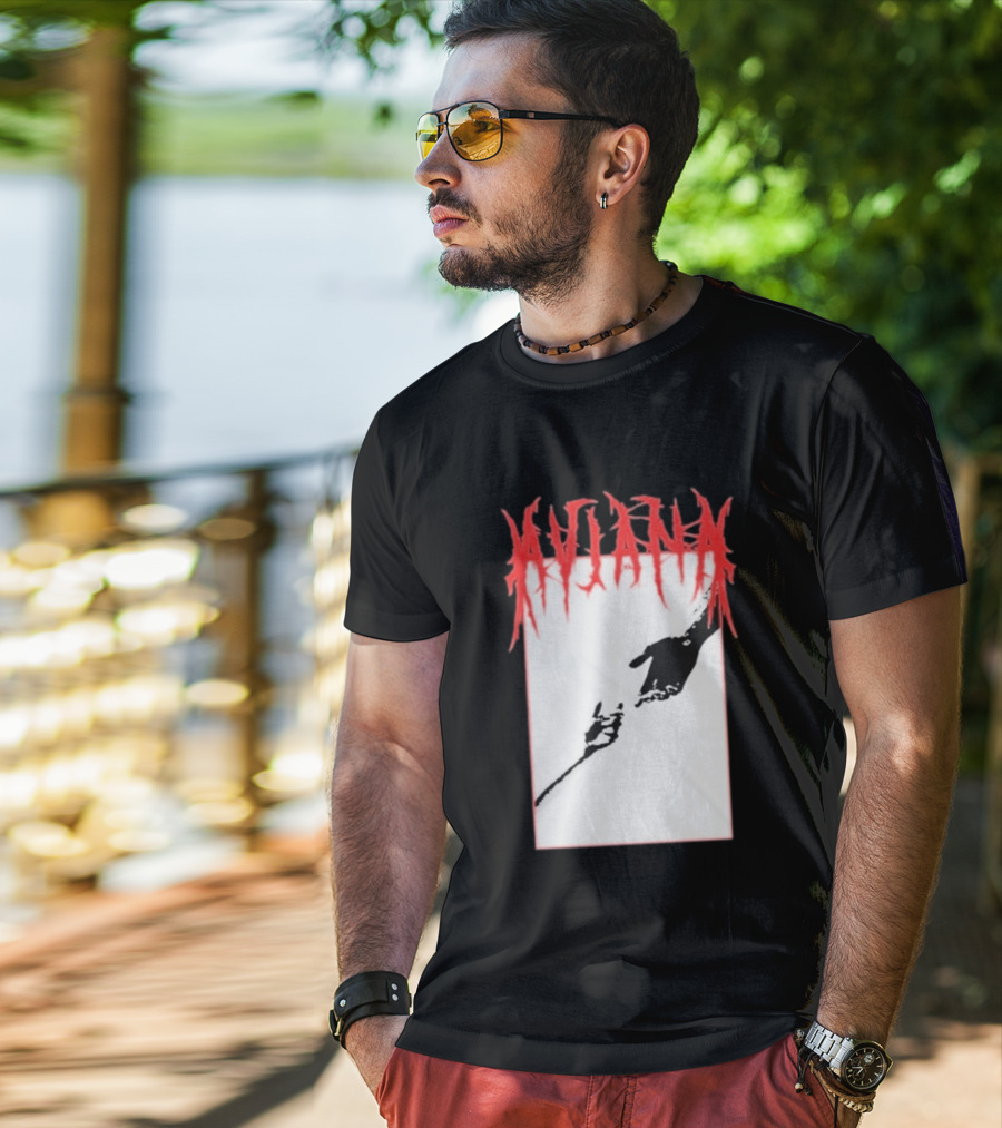 Aviana Death Corporation Hands Graphic Black And Red T-Shirt