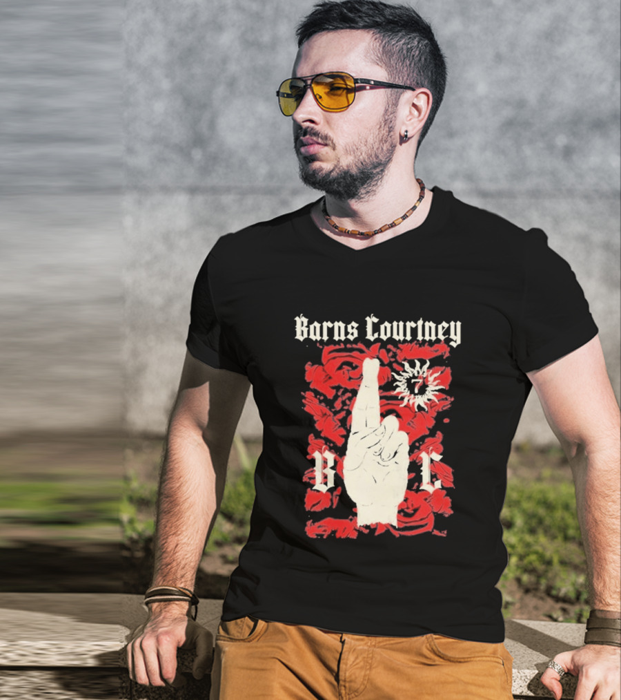 Barns Courtney Icon Roses Crossed Fingers V I C T-Shirt