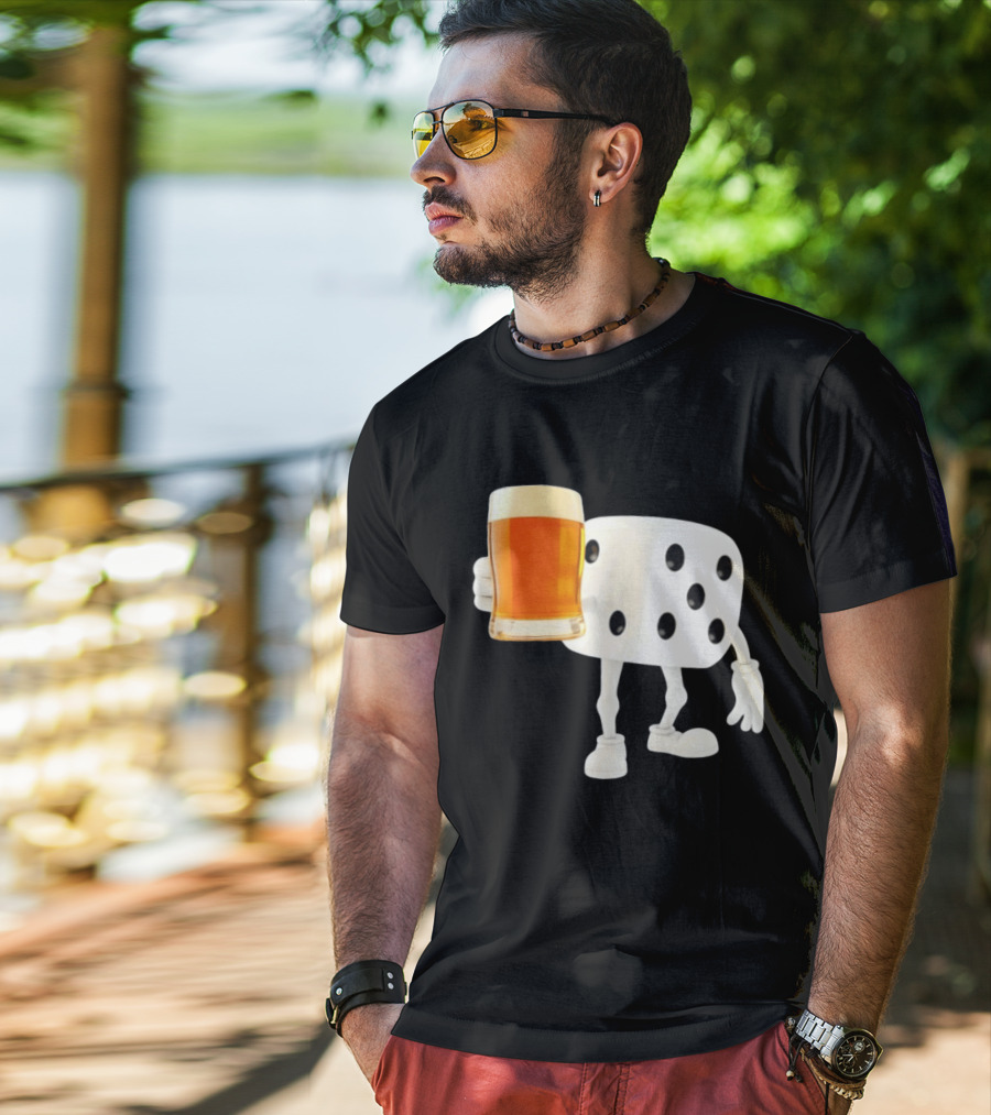 Dice Holding Beer Meme T-Shirt