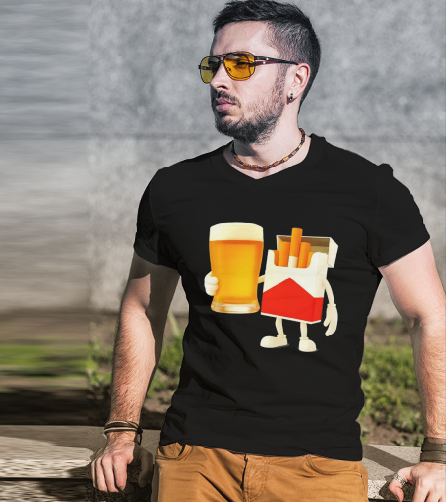 Beer And Marlboro Cigarettes Friendship Meme T-Shirt