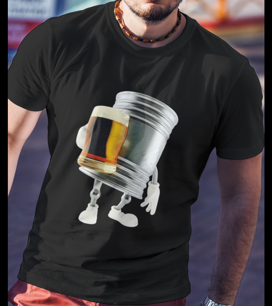 Beer Keg Holding Glass Character Meme T-Shirt