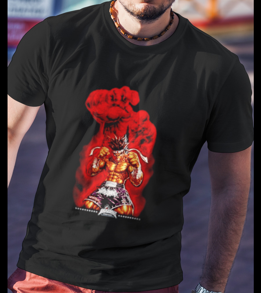 Brick And Bone Fight Club Thai Boxing Warrior With Fiery Fist T-Shirt