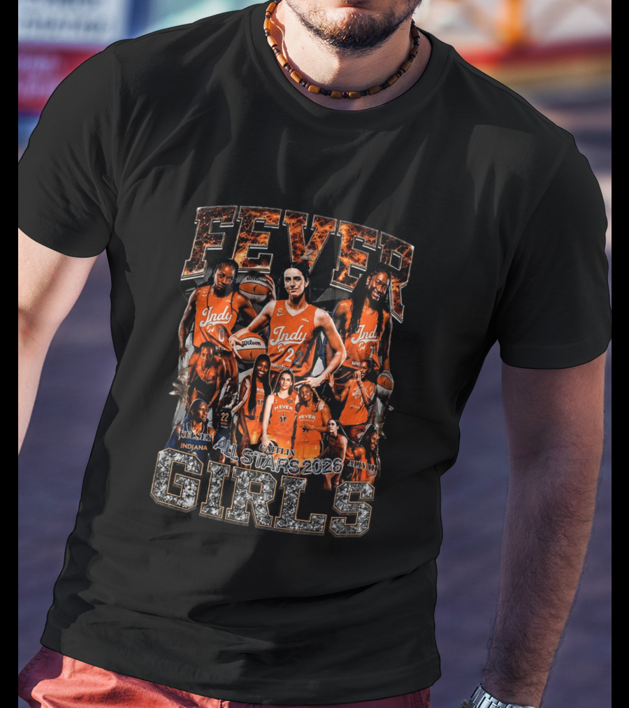 Indiana Fever Girls All Stars 2026 Indy Basketball Kelsey Caitlin Aaliyah T-Shirt