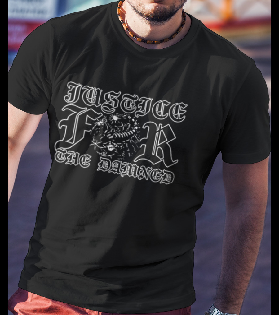 Justice For The Damned Bible To Be Broken Vintage Gothic T-Shirt