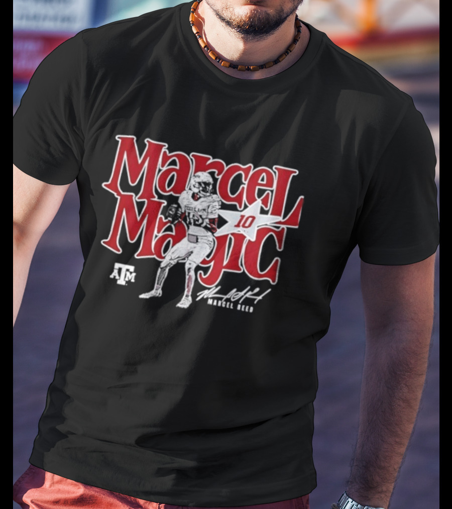 Texas A&M Aggies Marcel Reed 10 Marcel Magic Player Signature T-Shirt