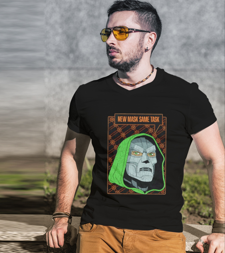 New Mask Same Task Doctor Doom Marvel Villain Green Hood Comic Book Hero T-Shirt
