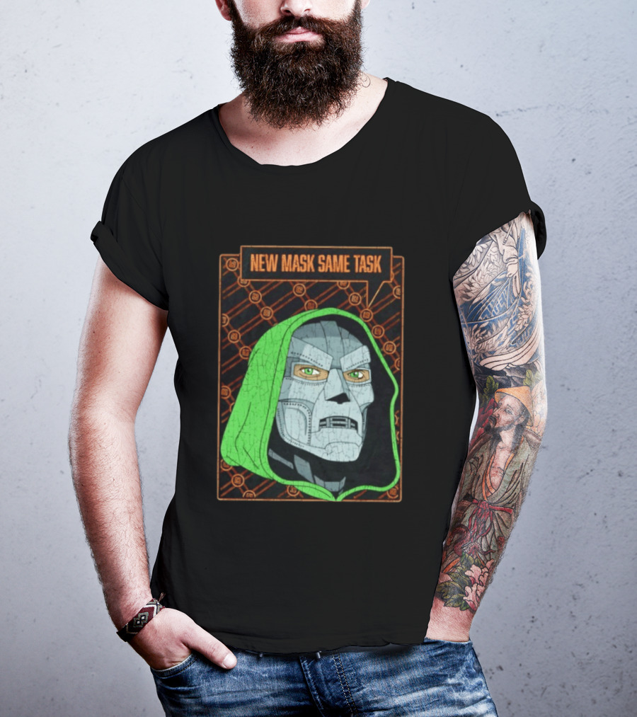 New Mask Same Task Doctor Doom Marvel Villain Green Hood Comic Book Hero T-Shirt