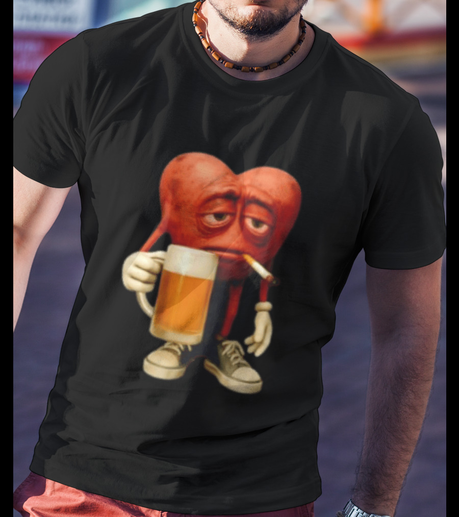 Your Heart Smoking Cigarette And Holding Beer In Sneakers T-Shirt